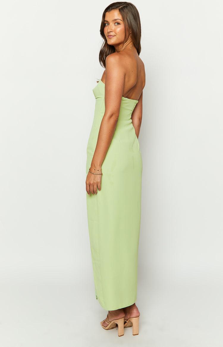 Lenora Green Strapless Maxi Dress Product Image