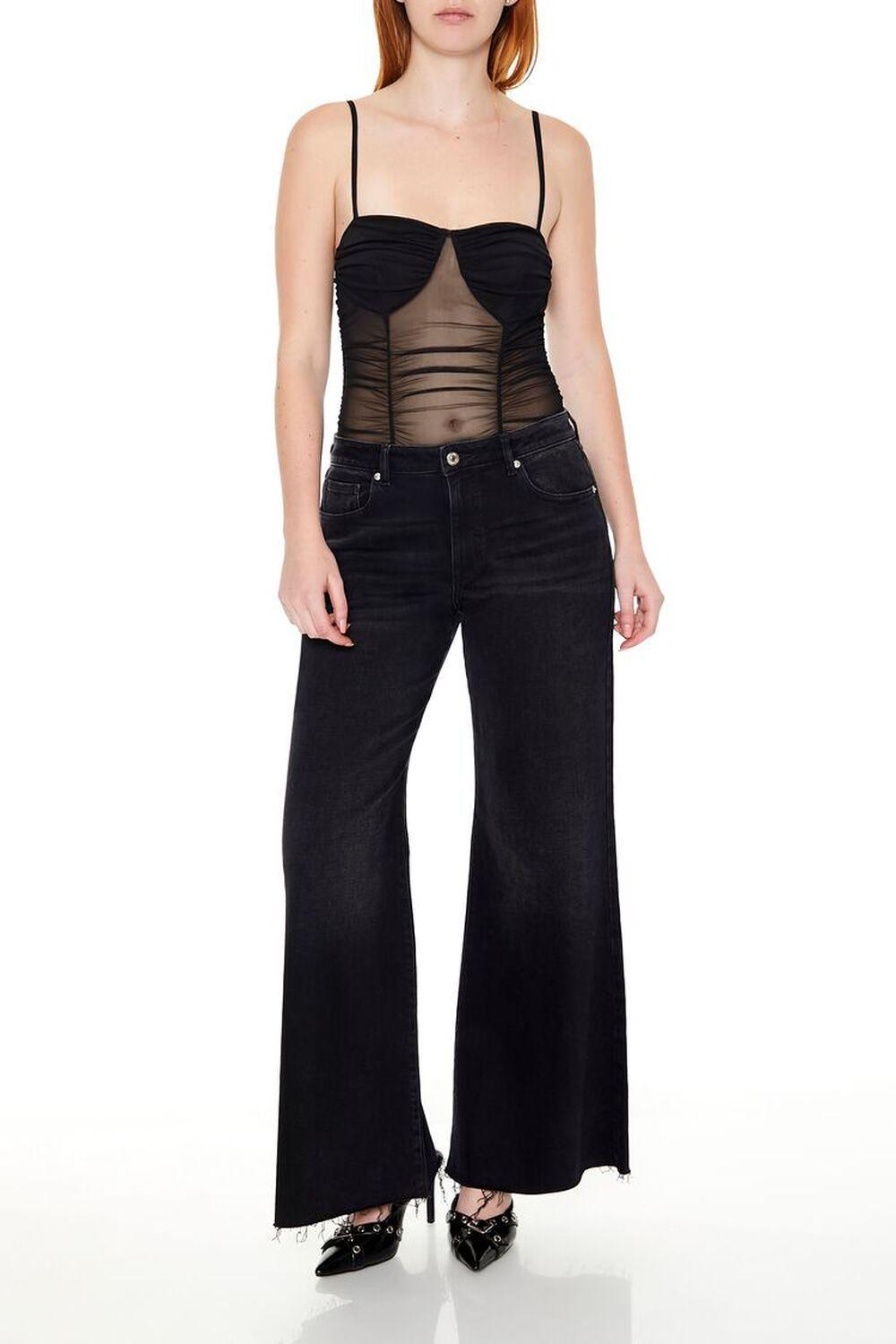 Ruched Mesh Cami Bodysuit | Forever 21 Product Image