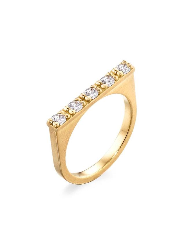 Womens Circle Of 5THS 18K Yellow Gold & Diamond Bar Ring Product Image