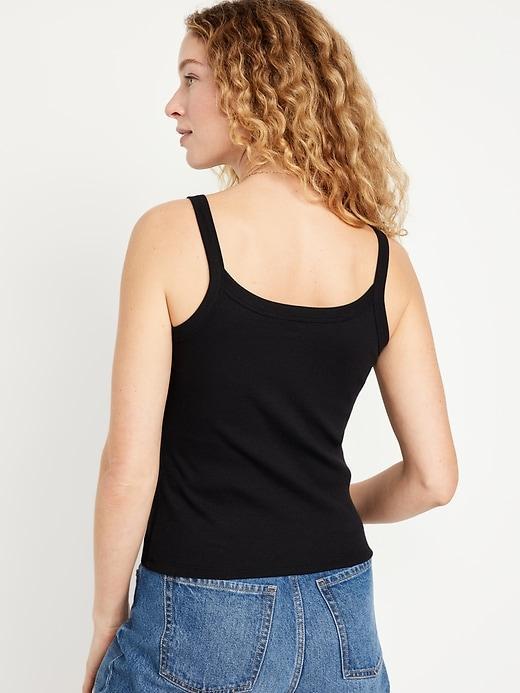 Fitted Rib-Knit Tank Top Product Image