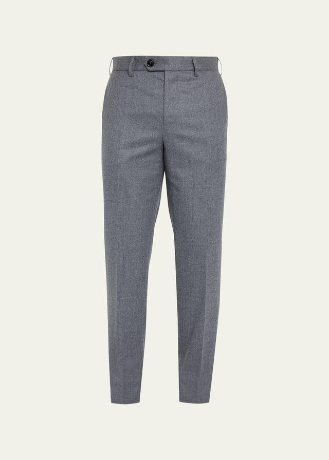 Brunello Cucinelli Italian Fit Virgin Wool Flannel Chinos Product Image