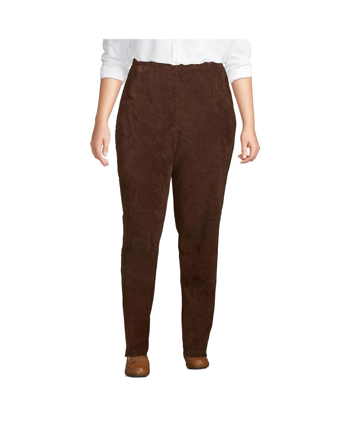 Plus Size Lands End Sport Knit High-Rise Corduroy Pull-On Pants, Womens Product Image