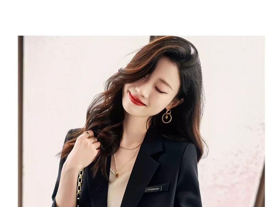 One Buttoned Plain Blazer Product Image