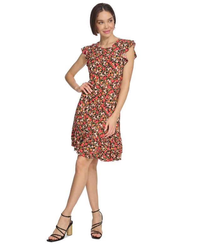 Women's Floral-Print Ruffled Shift Dress Product Image