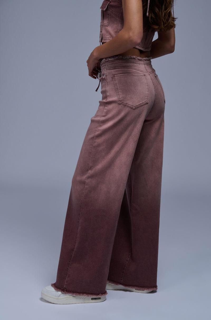 BRAWNWYN OMBRE DENIM BOTTOM IN MAUVE Product Image