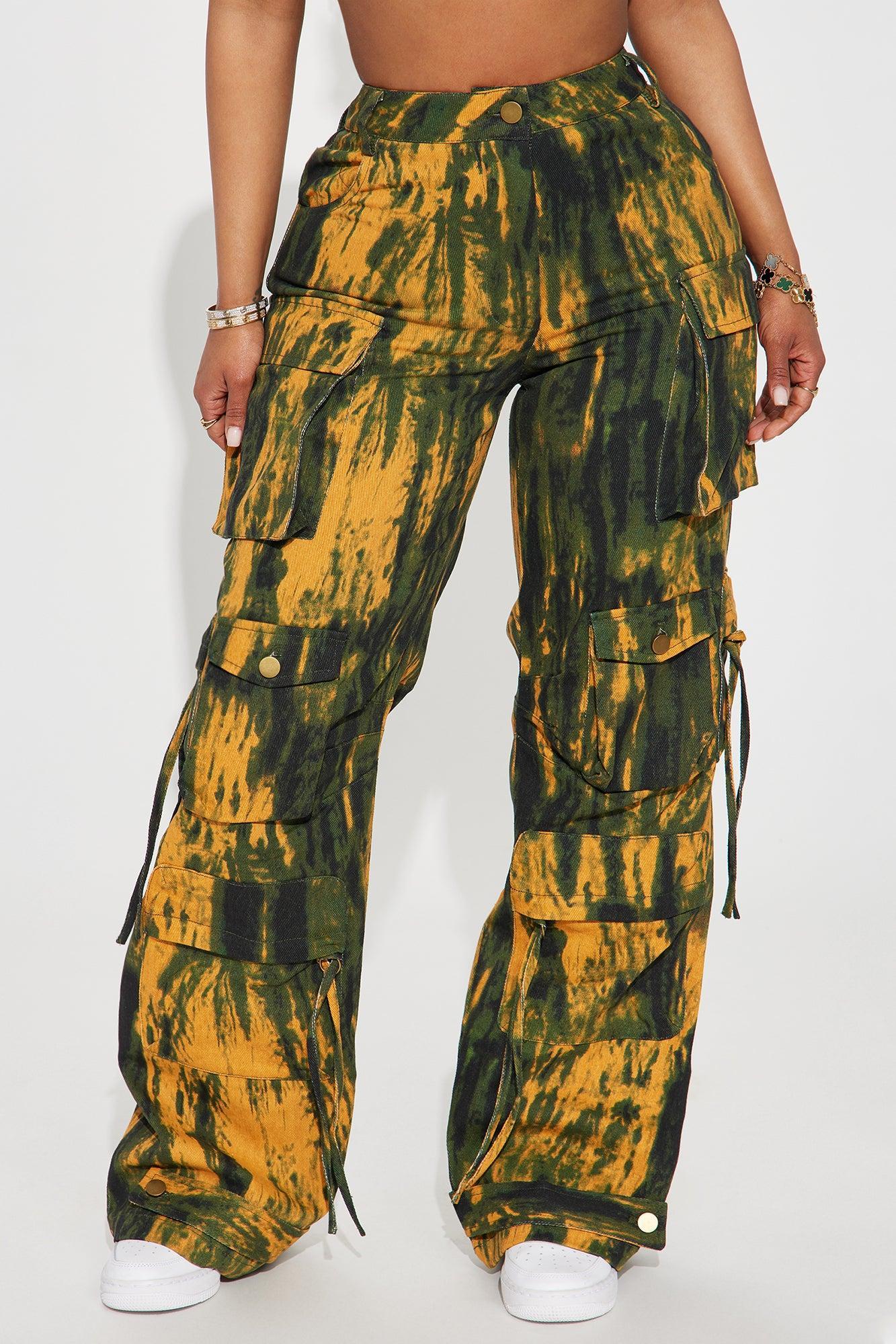 In Her Mind Cargo Pant - Yellow/combo Product Image