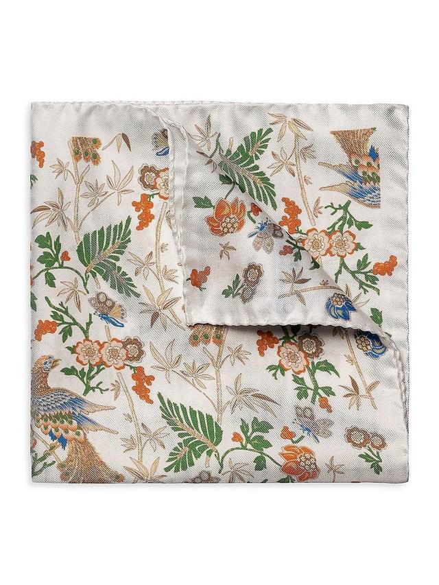 Mens Floral Silk Pocket Square Product Image