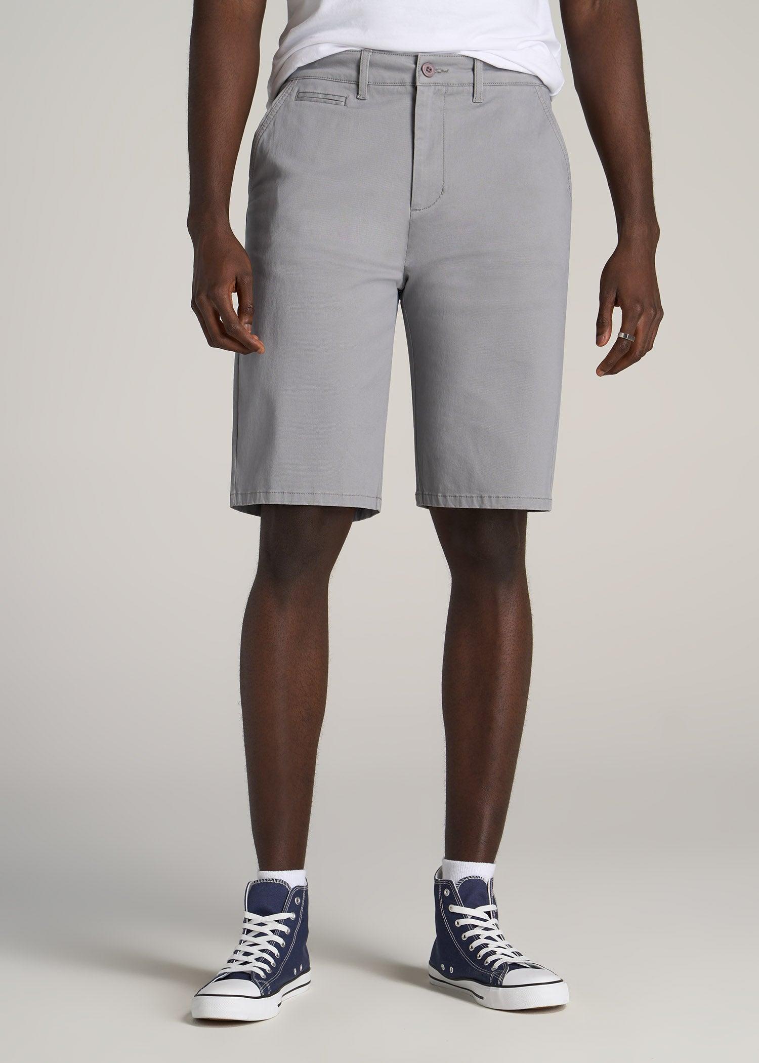 Chino Shorts for Tall Men in Pebble Grey Product Image