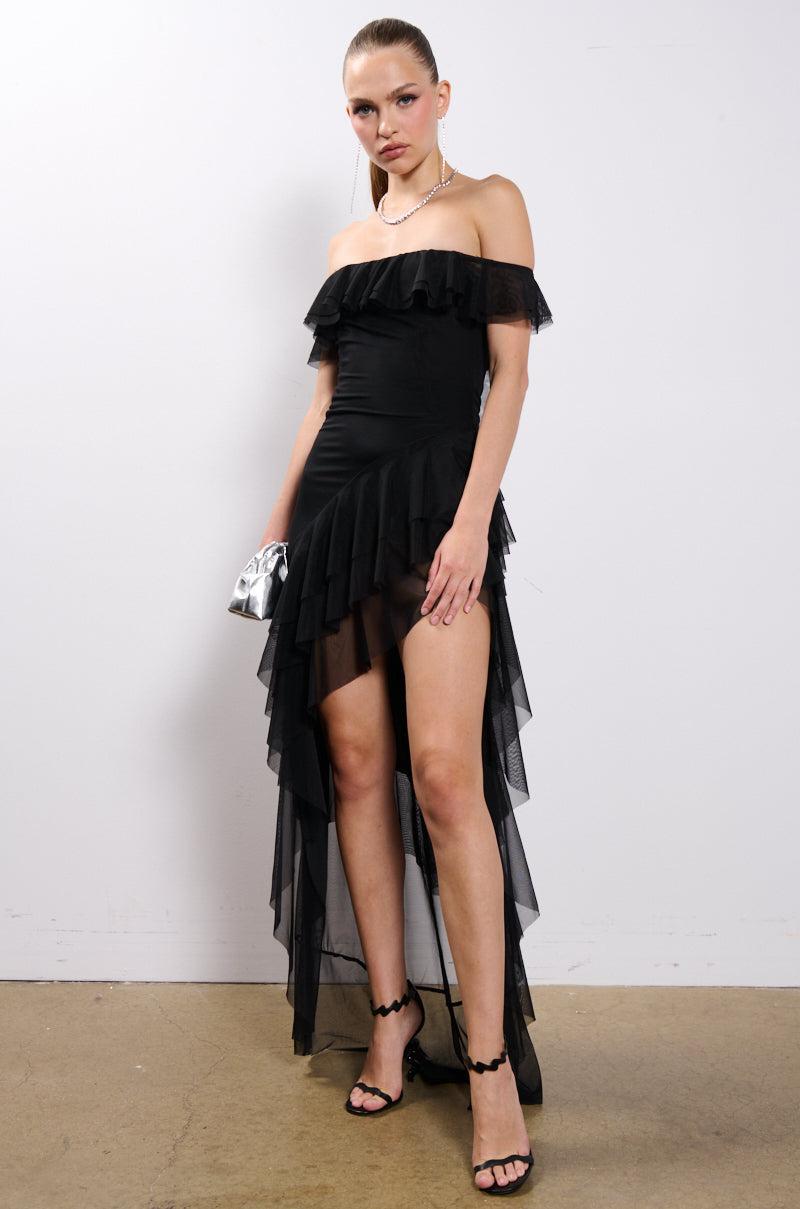 ELEGANT IS MY MIDDLE NAME MESH RUFFLED MAXI DRESS Product Image