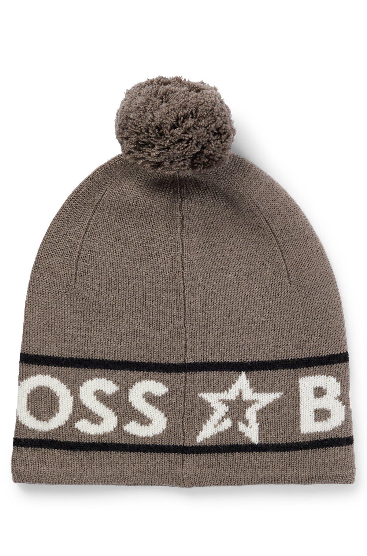 BOSS x Perfect Moment wool beanie hat with logo intarsia Product Image