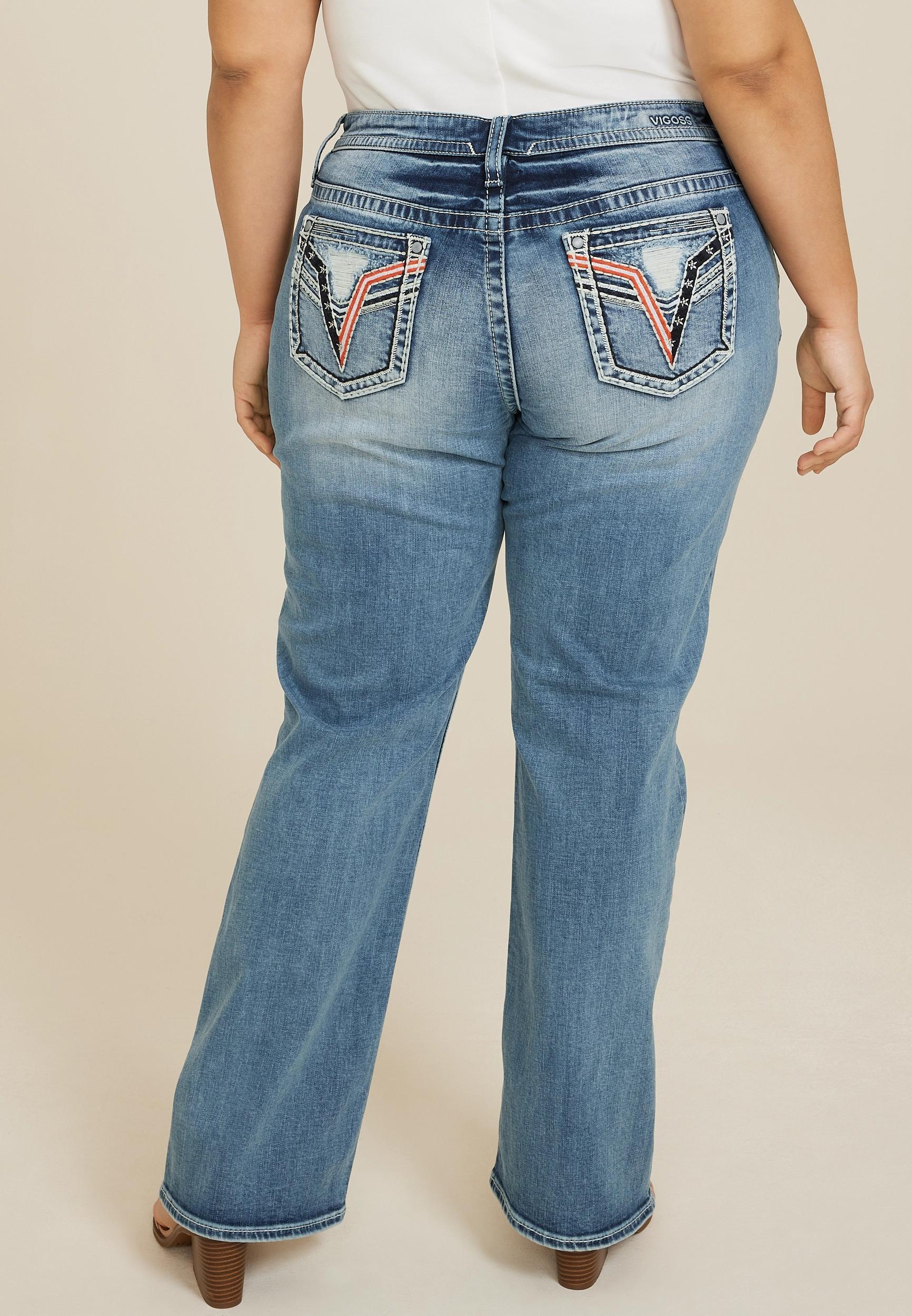 Plus Size Jeans Vigoss Womens Heritage Americana Bootcut Jeans Blue Size 18W - Maurices Product Image