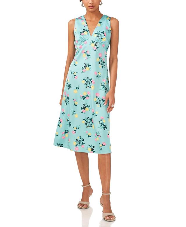 Women's Deep V-Neck Floral-Print Midi Dress Product Image