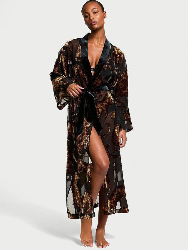 Leopard Burnout Long Robe Product Image