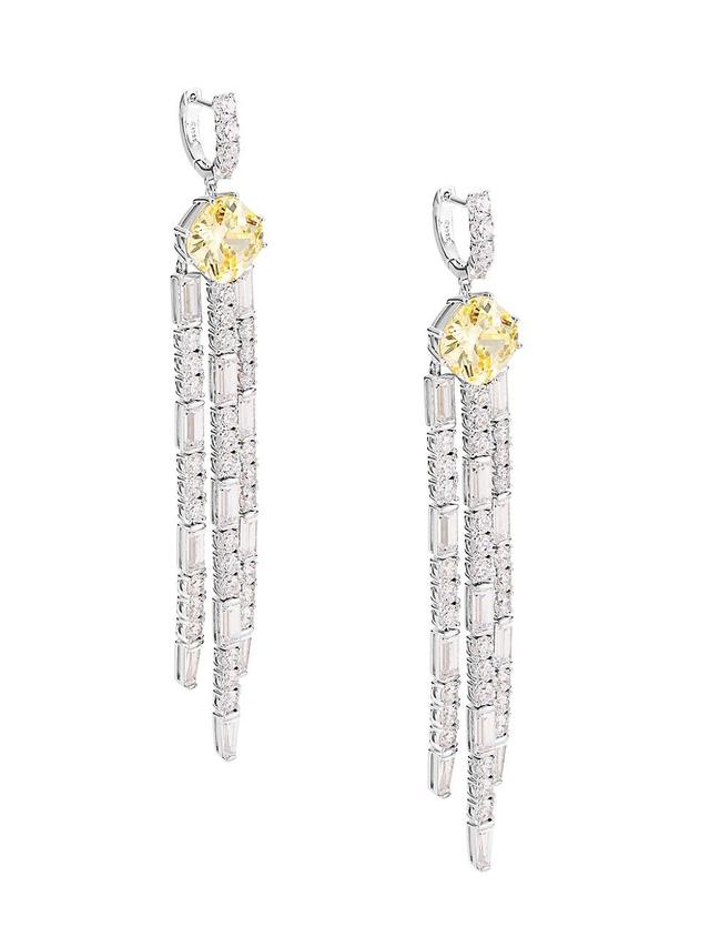 Womens Saffron Sterling Silver & Cubic Zirconia Chandelier Earrings Product Image