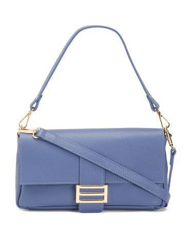 Leather Baguette Crossbody for Women Product Image