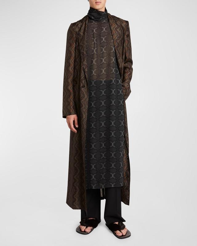 Mens Redwood Patterned Silk Overcoat Product Image