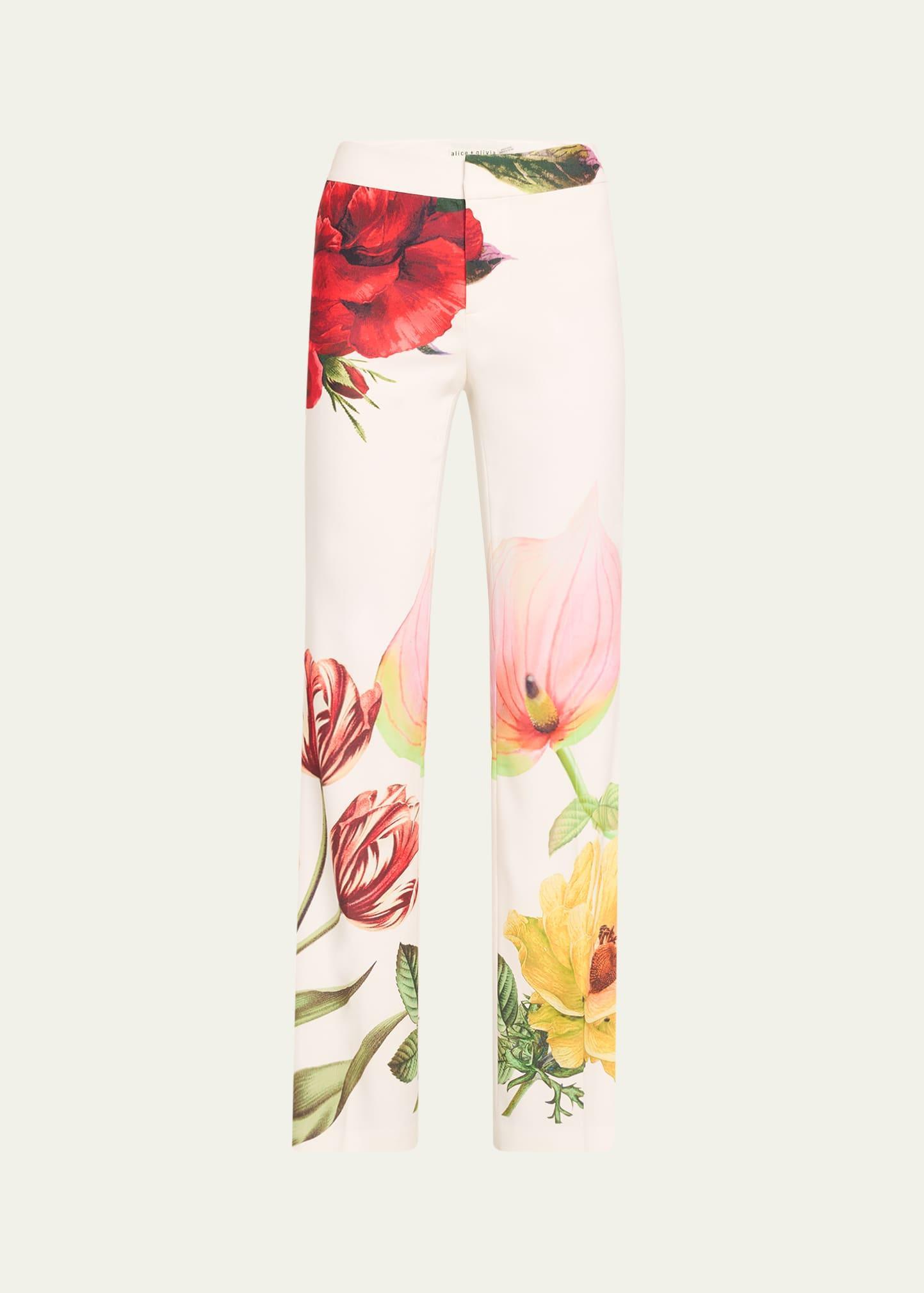 Womens Livi Floral Flared Trousers Product Image