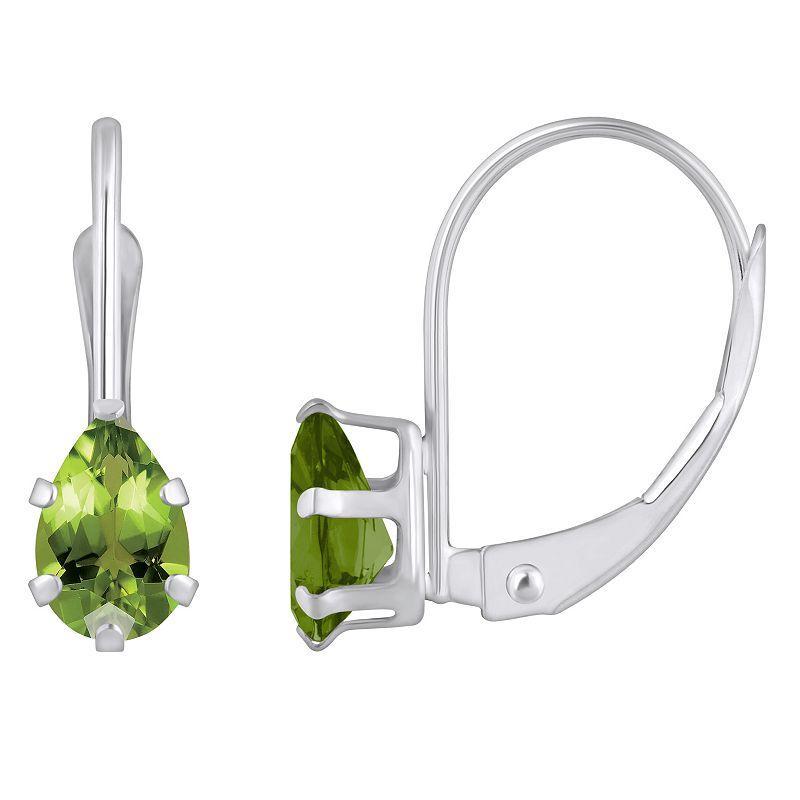 Macys Gemstone Leverback Earrings in 10K White Gold Product Image