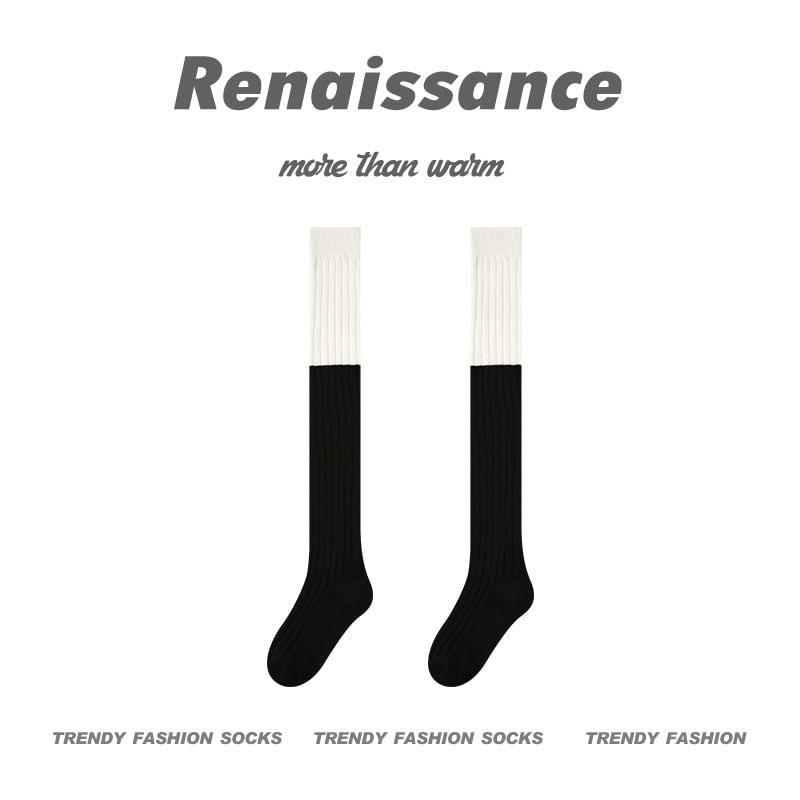 Color Block Over The Knee Socks Product Image