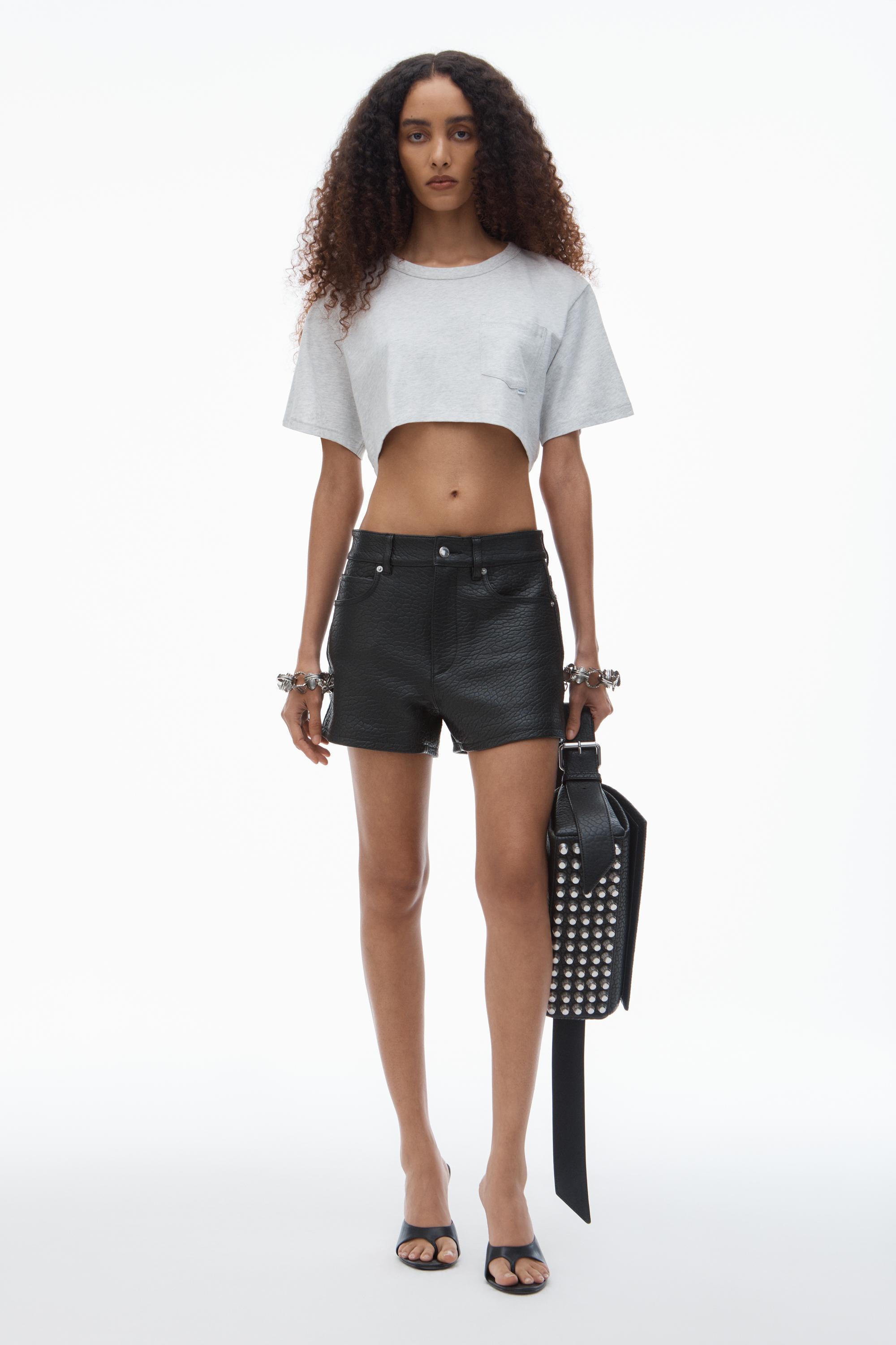 Cropped Pocket Tee In High Twist Jersey Product Image