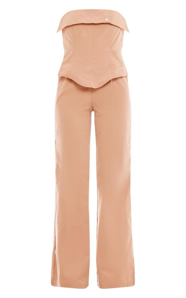 Sand Tailored Woven Overlay Bandeau Jumpsuit Product Image