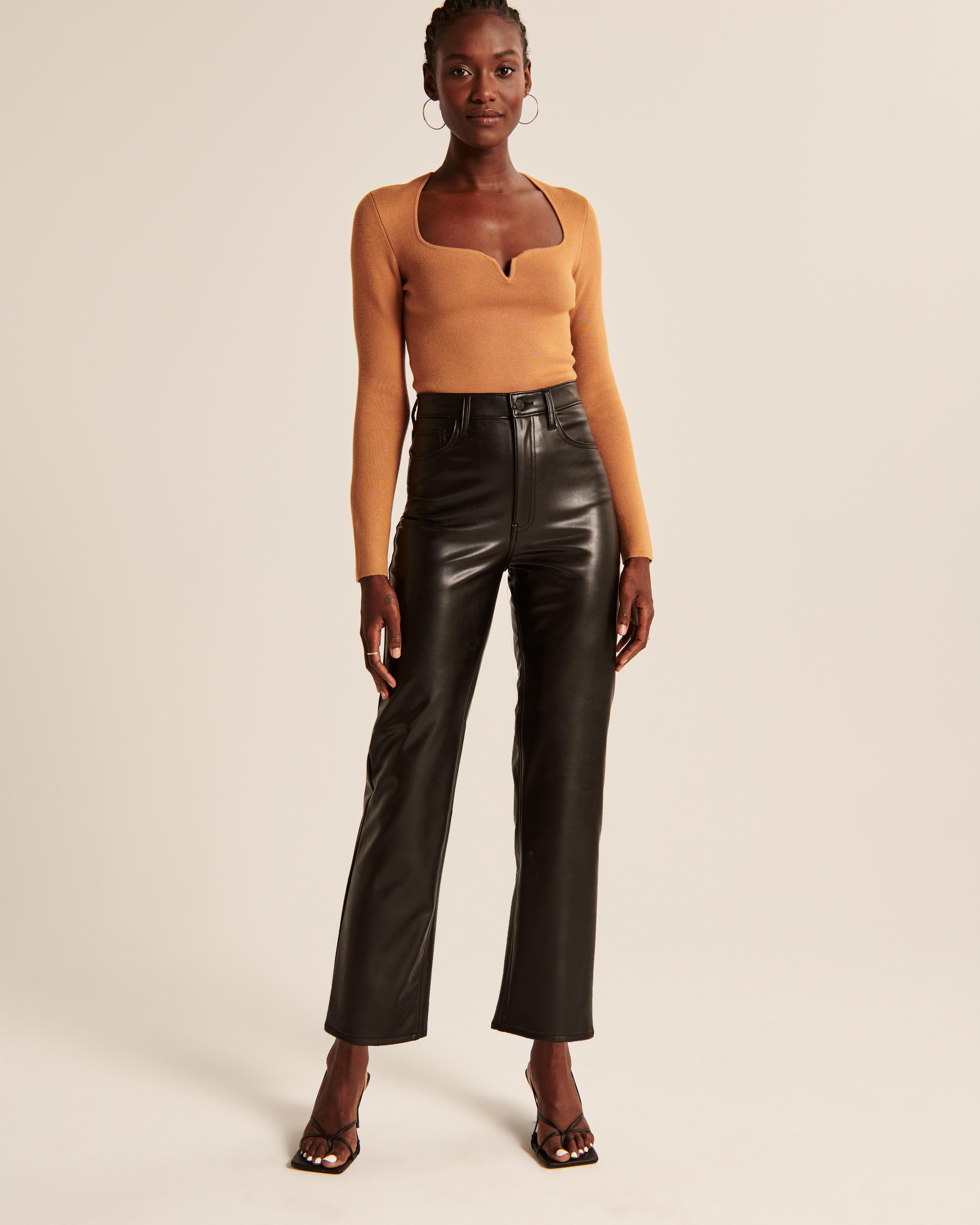 Vegan Leather Ankle Straight Pant product image