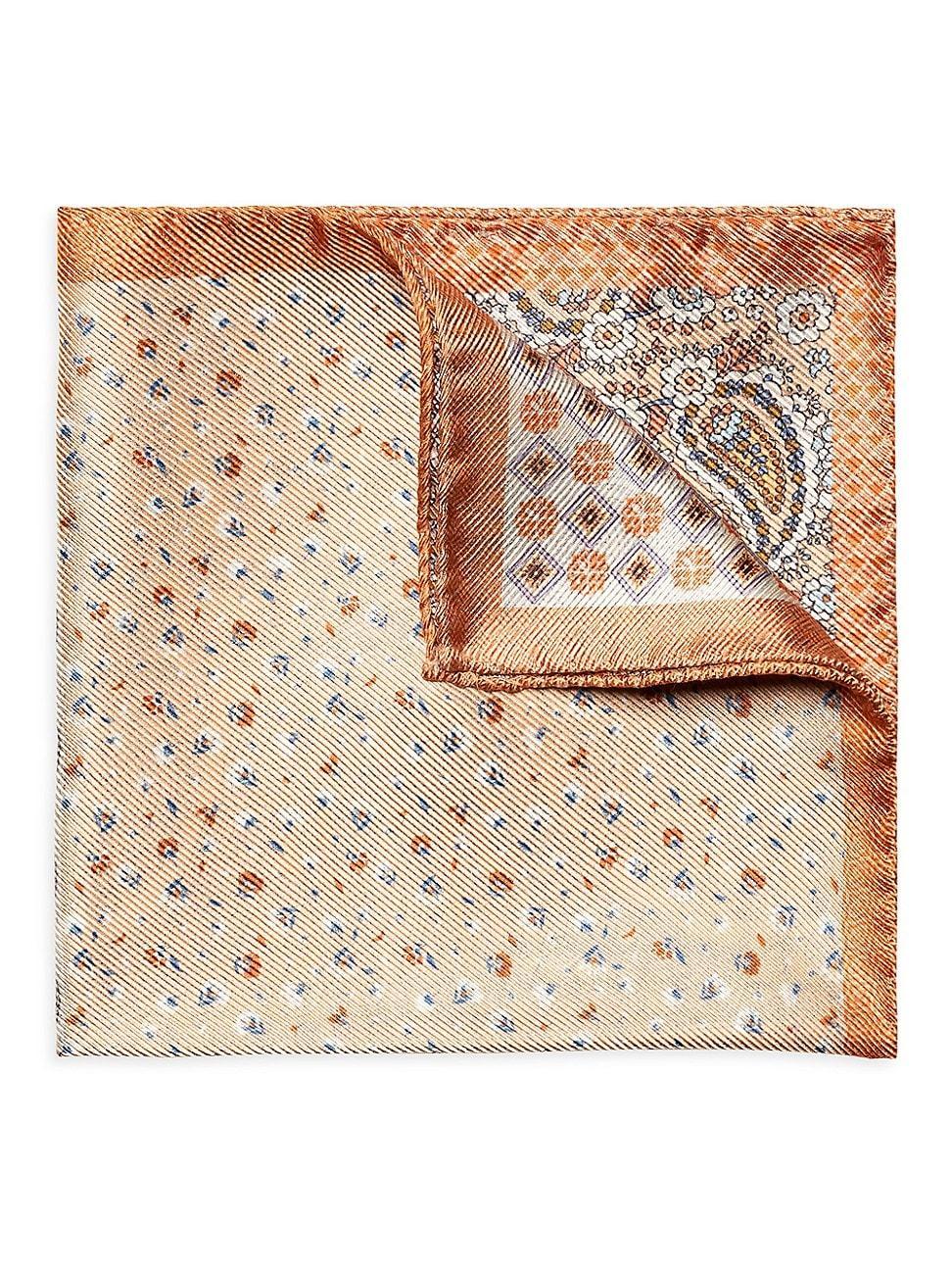 Mens Paisley-Print Silk Pocket Square Product Image