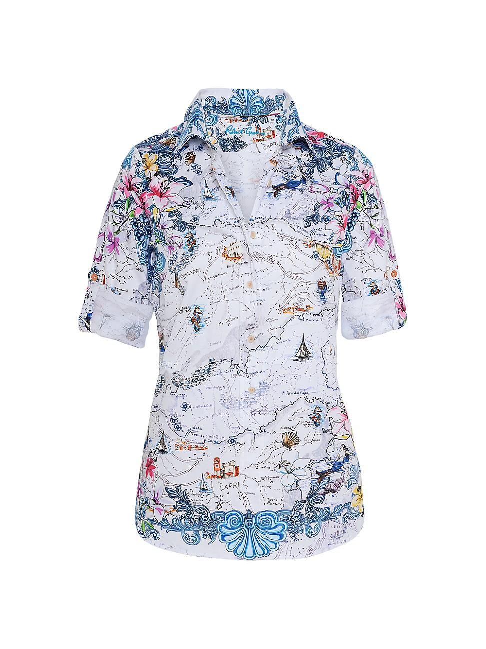 Womens Hadley Graphic Stretch-Cotton Shirt Product Image