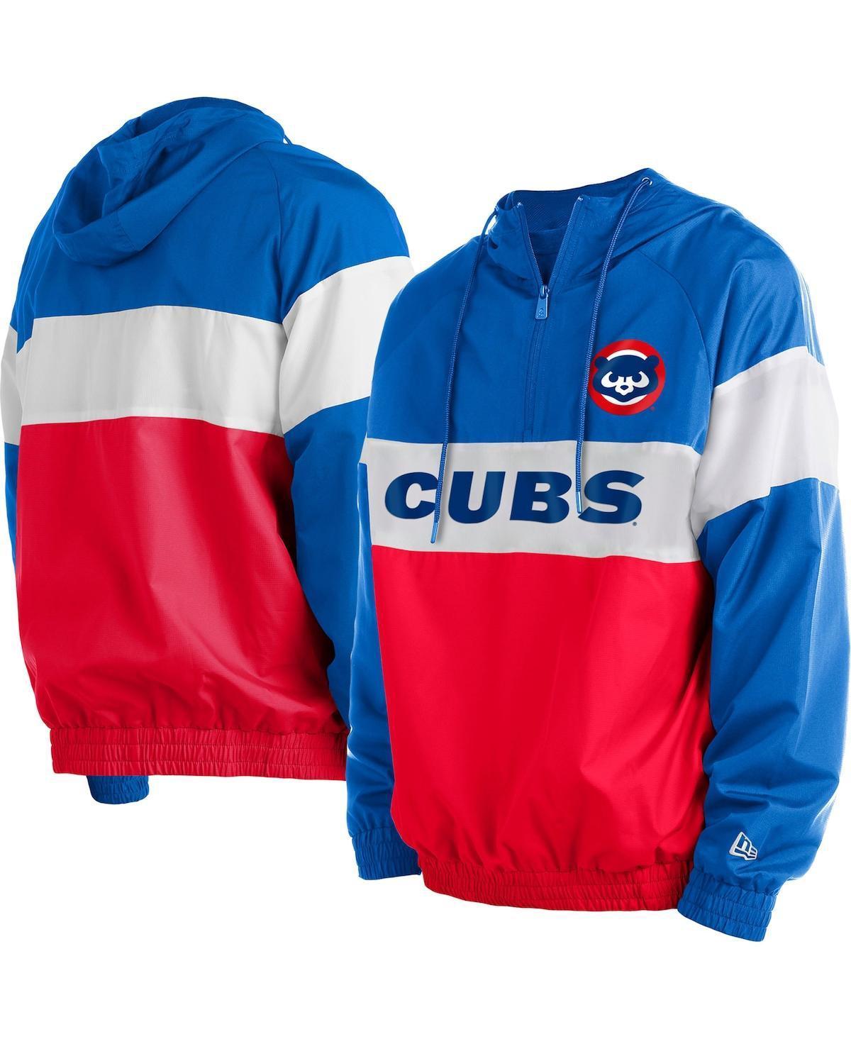 Mens New Era Red Chicago Cubs Raglan Quarter-Zip Hoodie Product Image