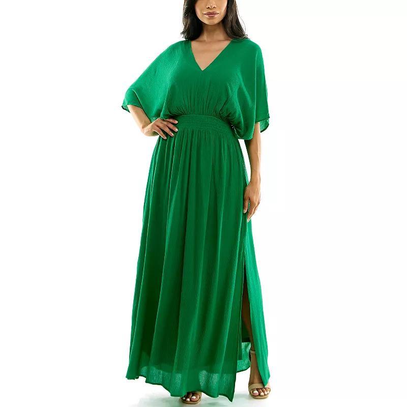 Womens Nina Leonard Smocked Maxi Dress Product Image