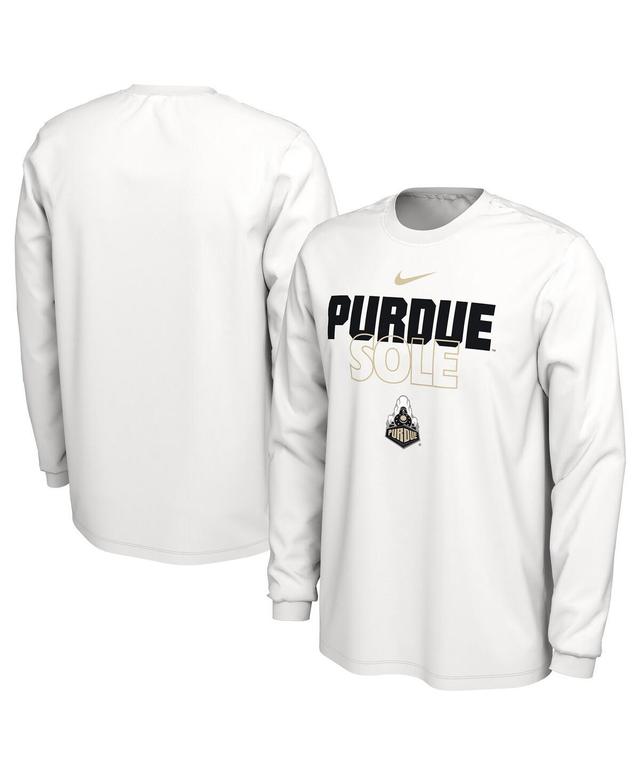 Mens Nike White Purdue Boilermakers On Court Long Sleeve T-shirt Product Image