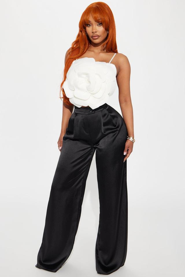 Tone It Down Satin Trouser - Black Product Image