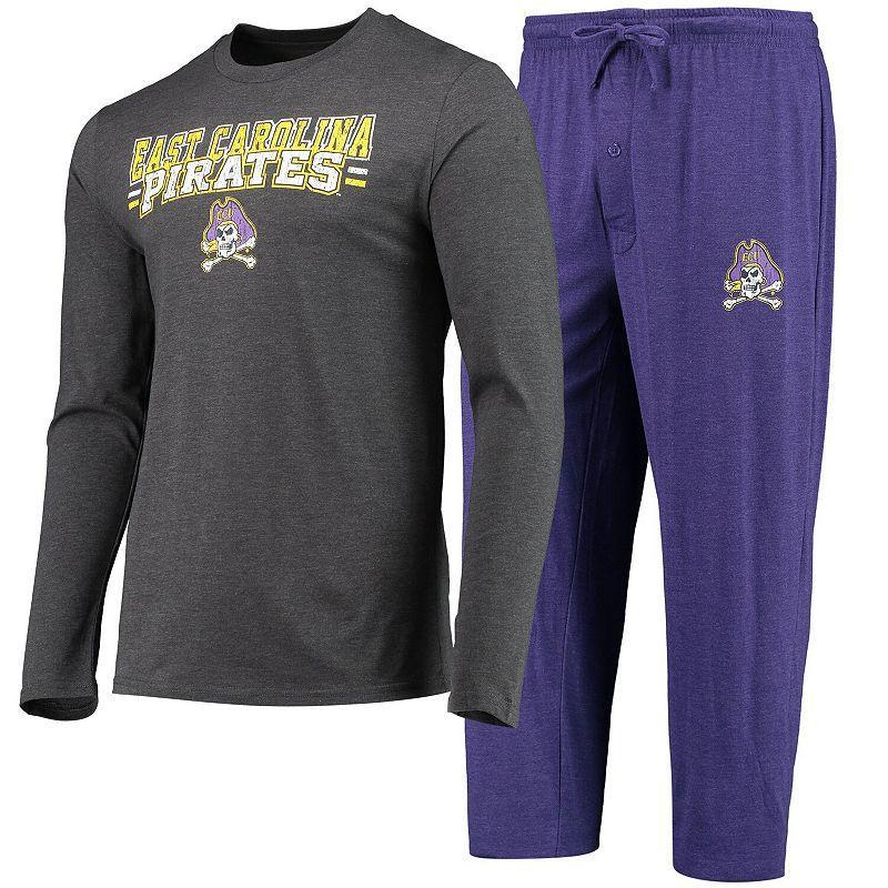 Mens Concepts Sport Purple/Heathered Charcoal ECU Pirates Meter Long Sleeve T-Shirt & Pants Sleep Set ECU Purple Product Image