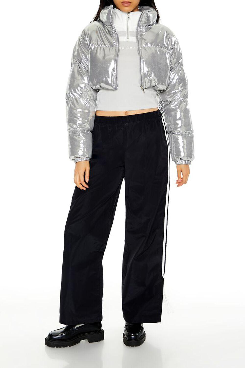 High-Shine Cropped Puffer Jacket | Forever 21 Product Image