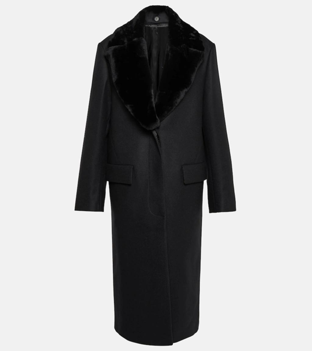 Oversized Wool-blend Coat In Black Product Image