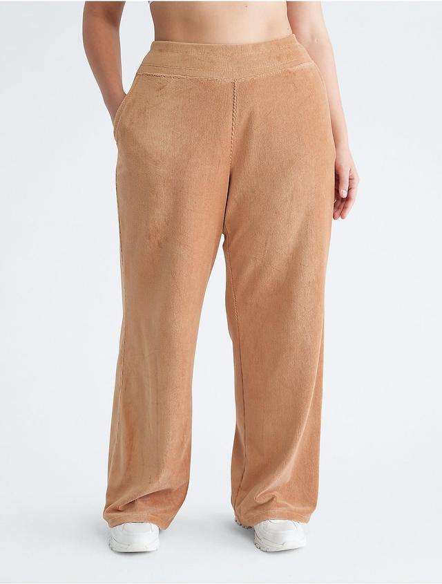 Calvin Klein Womens Plus Size Performance Wide Leg Pants - Brown - 1X Product Image