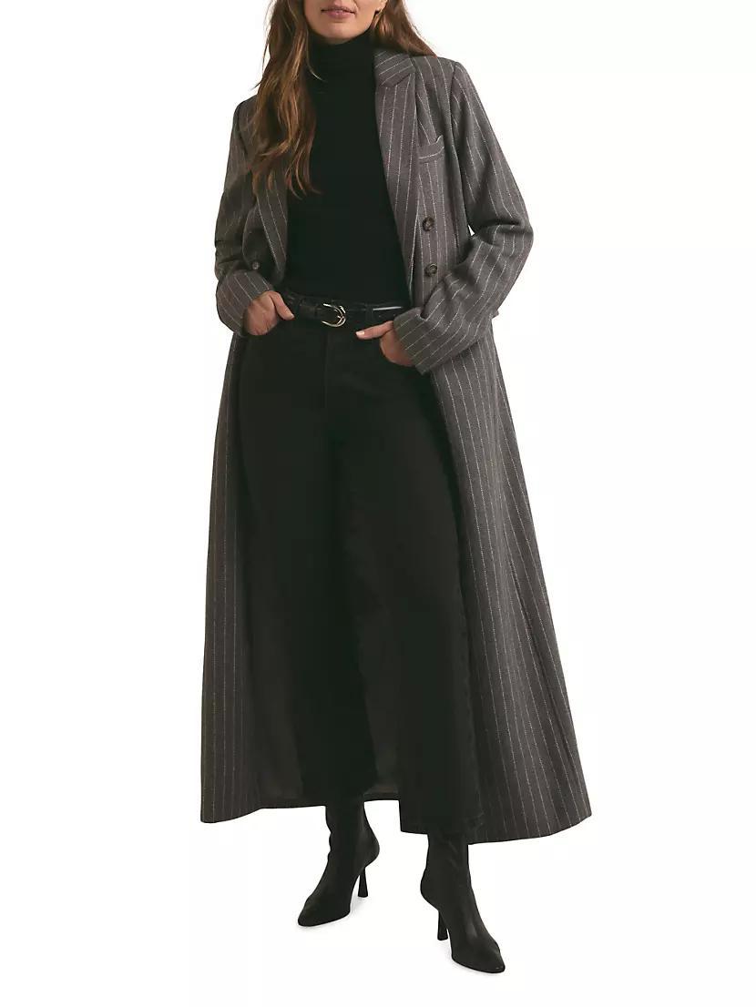 Simon Pinstripe Double-Breasted Coat Product Image