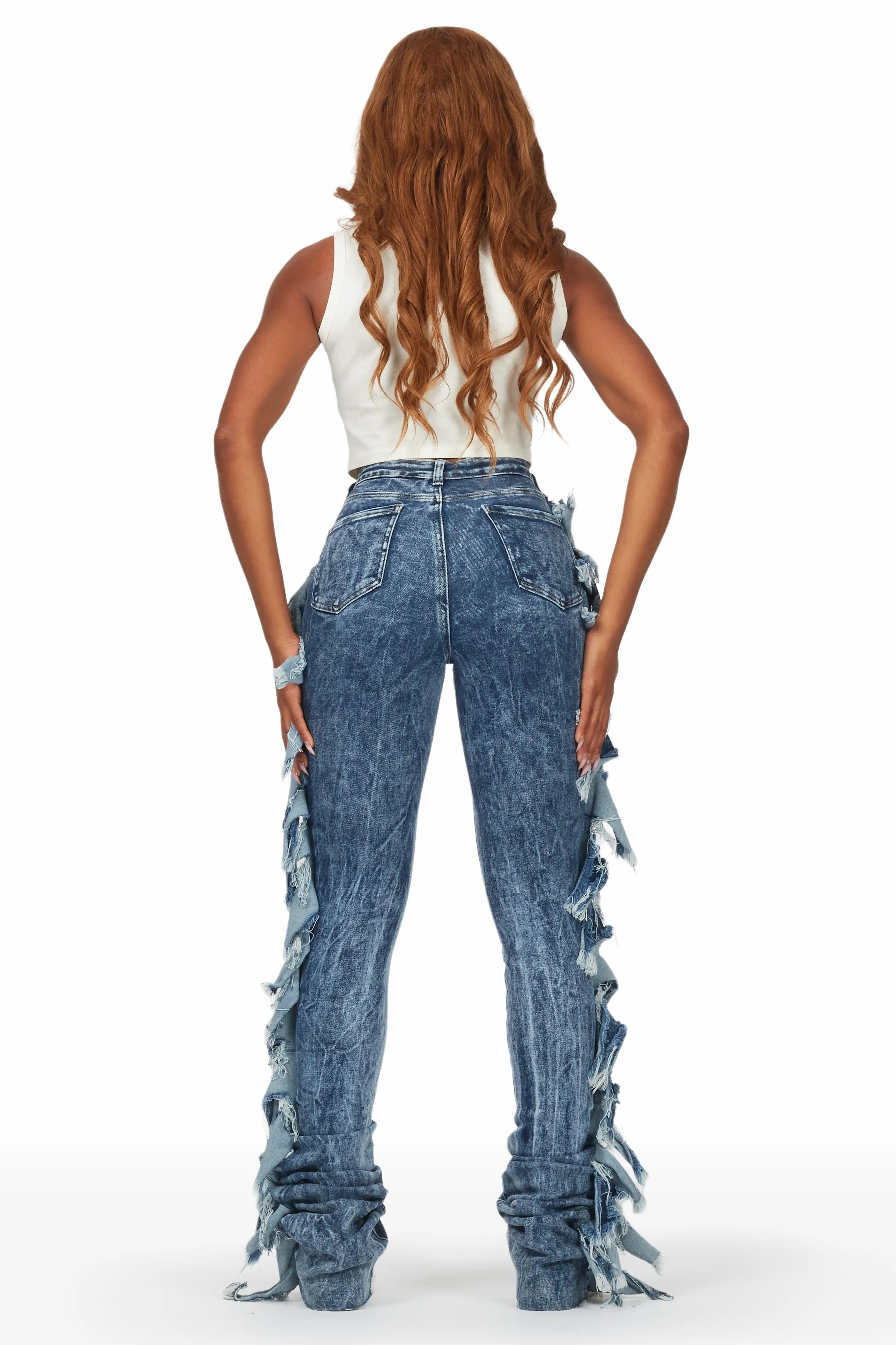 Cataleya Acid Wash Super Stacked Jean Female Product Image