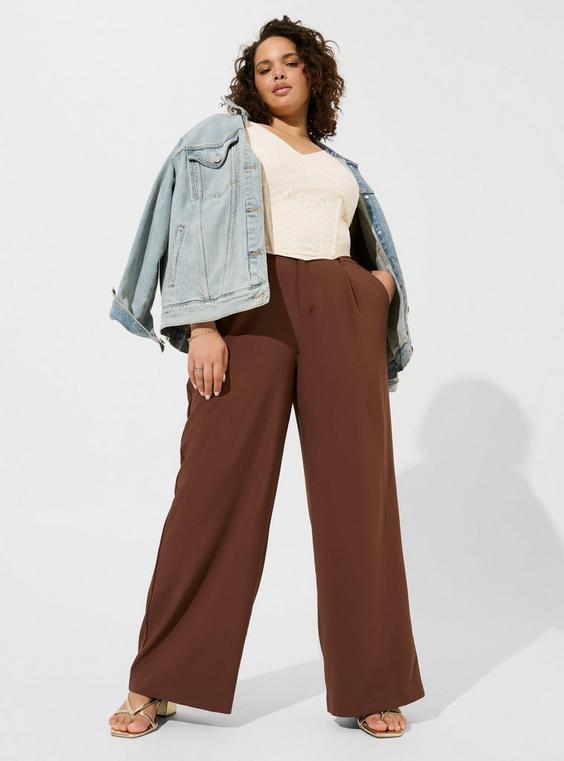 High-Rise Wide-Leg Wide Leg Stretch Crepe Pant product image