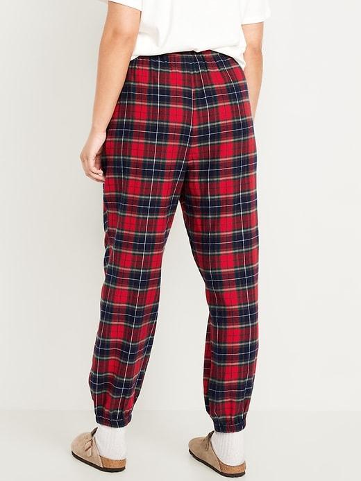 High-Waisted Flannel Pajama Joggers Product Image