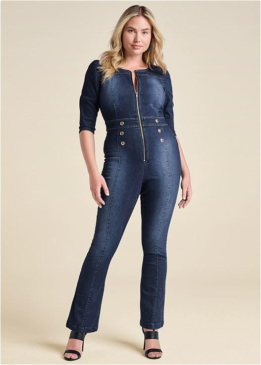 Denim Zip Jumpsuit Product Image