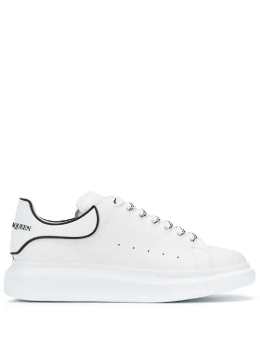 Oversized Raised-sole Leather Trainers In White Product Image