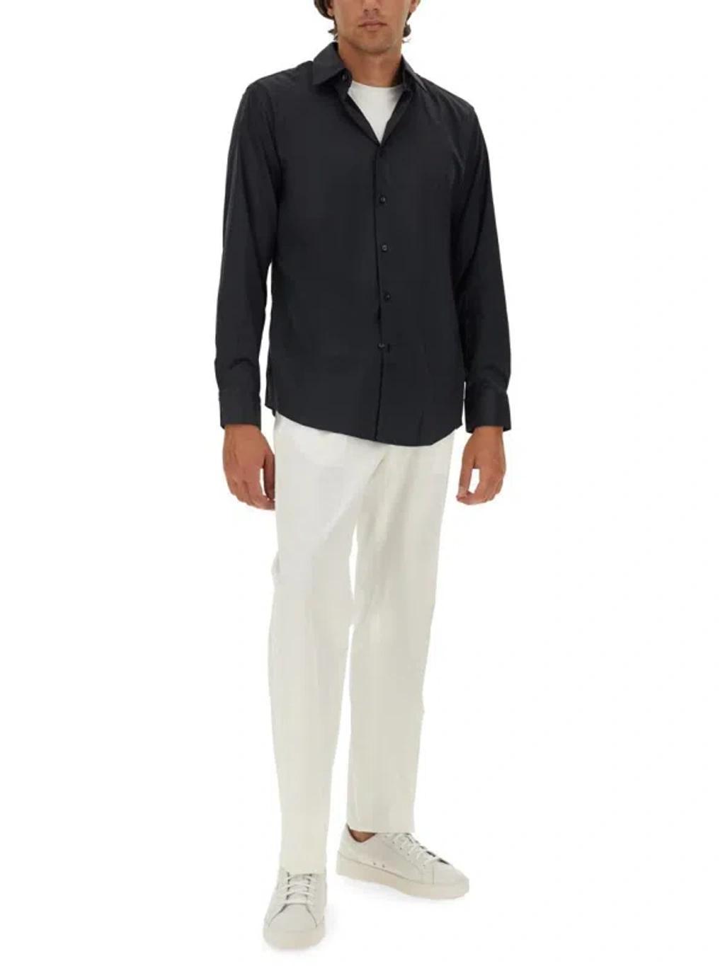 Robbie Regular Fit Button-up Performance Shirt In Black Product Image