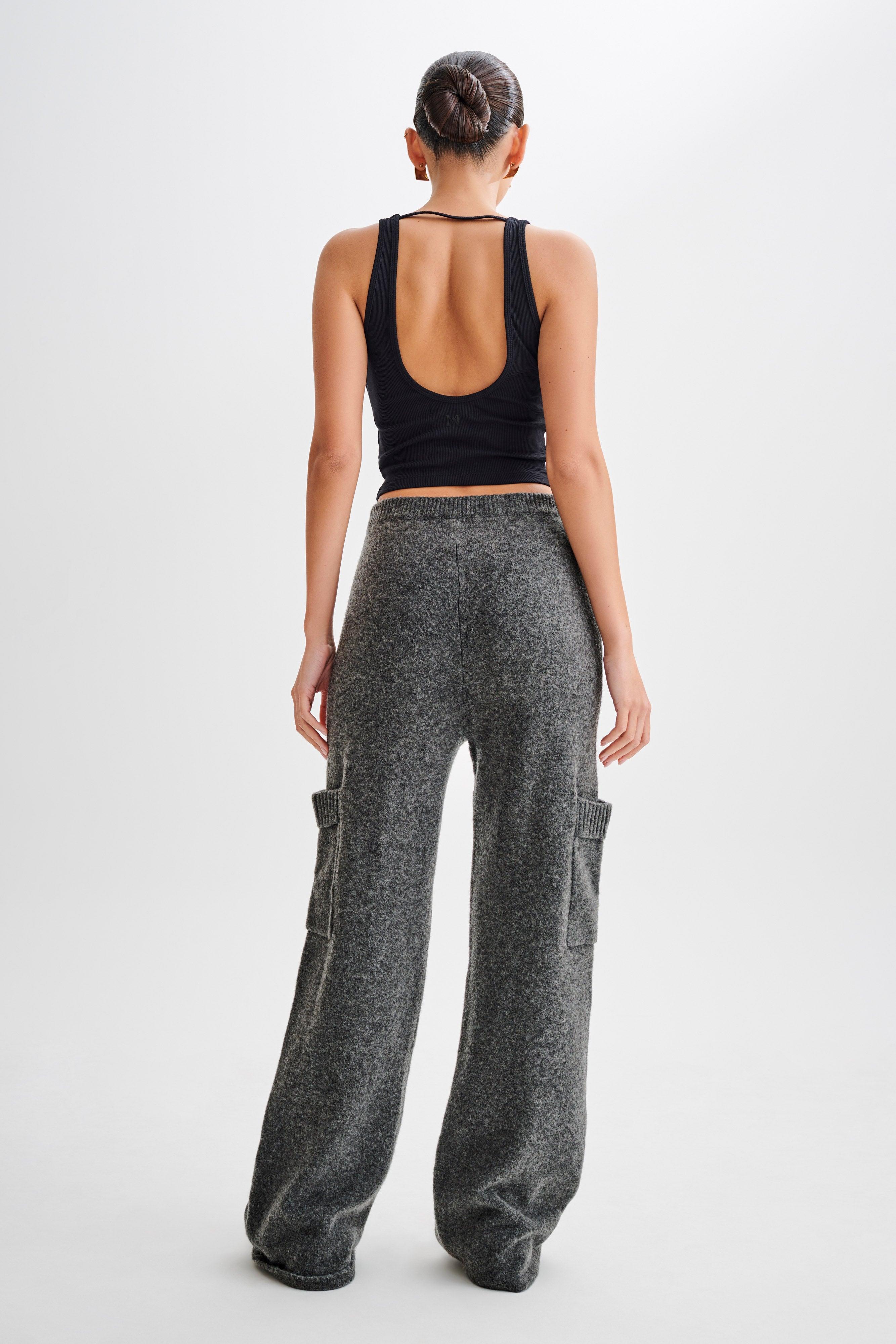 Darius Knit Pants With Pockets - Charcoal Marle Product Image