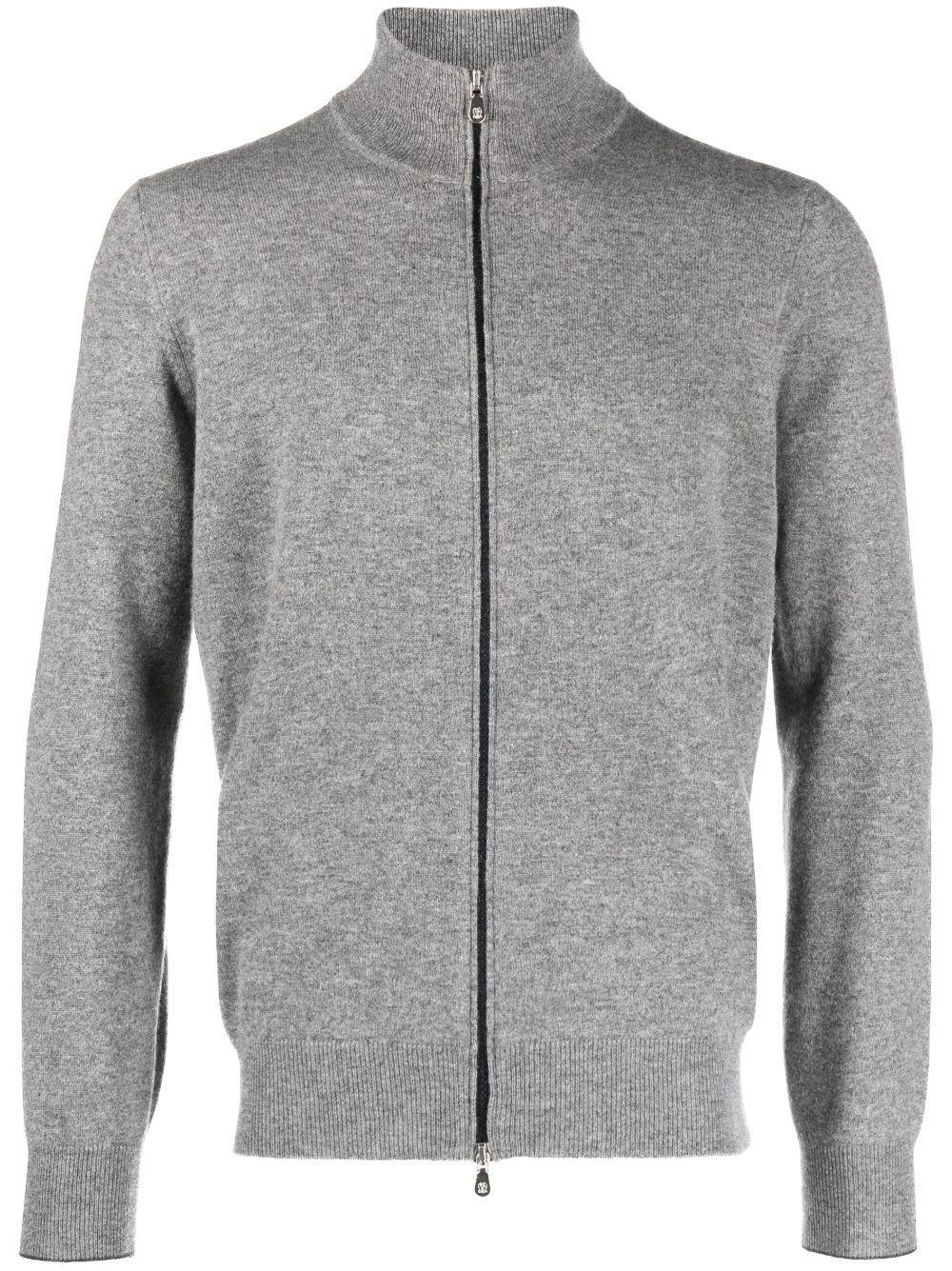 BRUNELLO CUCINELLI Cashmere Zipped Cardigan In Grey Product Image