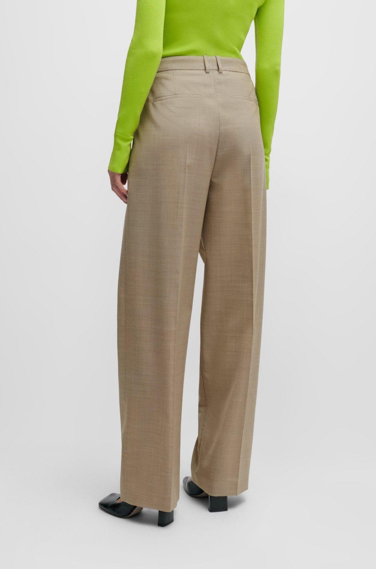 Straight-fit regular-rise trousers in virgin wool Product Image