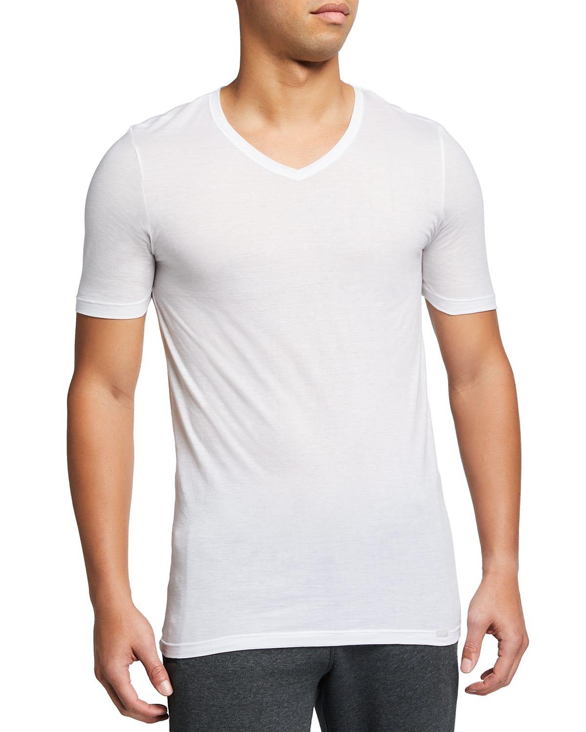 Mens Mercerized Cotton V-Neck T-Shirt Product Image