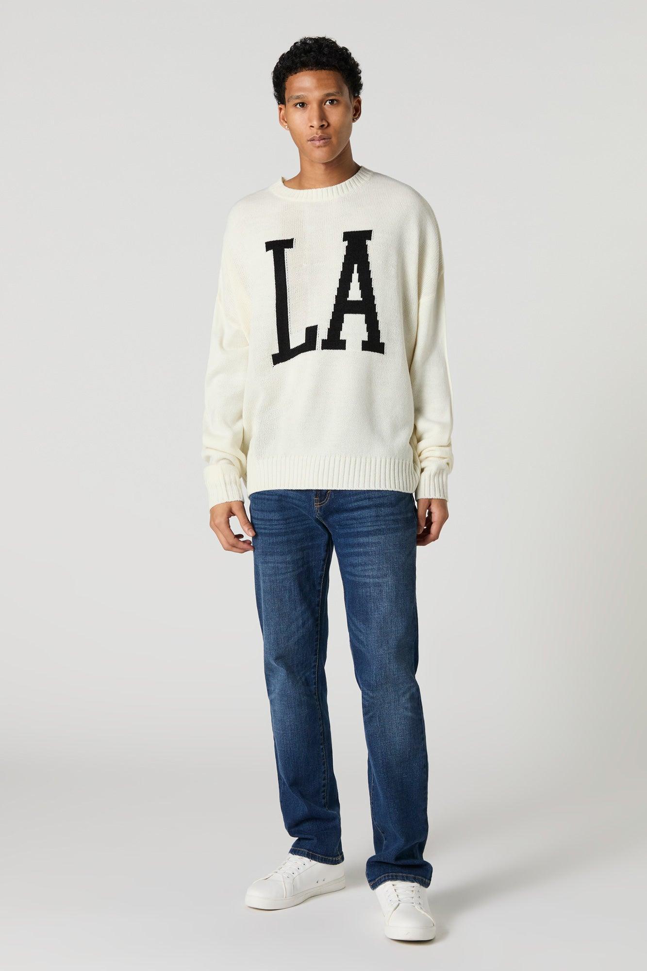 LA Jacquard Knit Relaxed Sweater Male Product Image