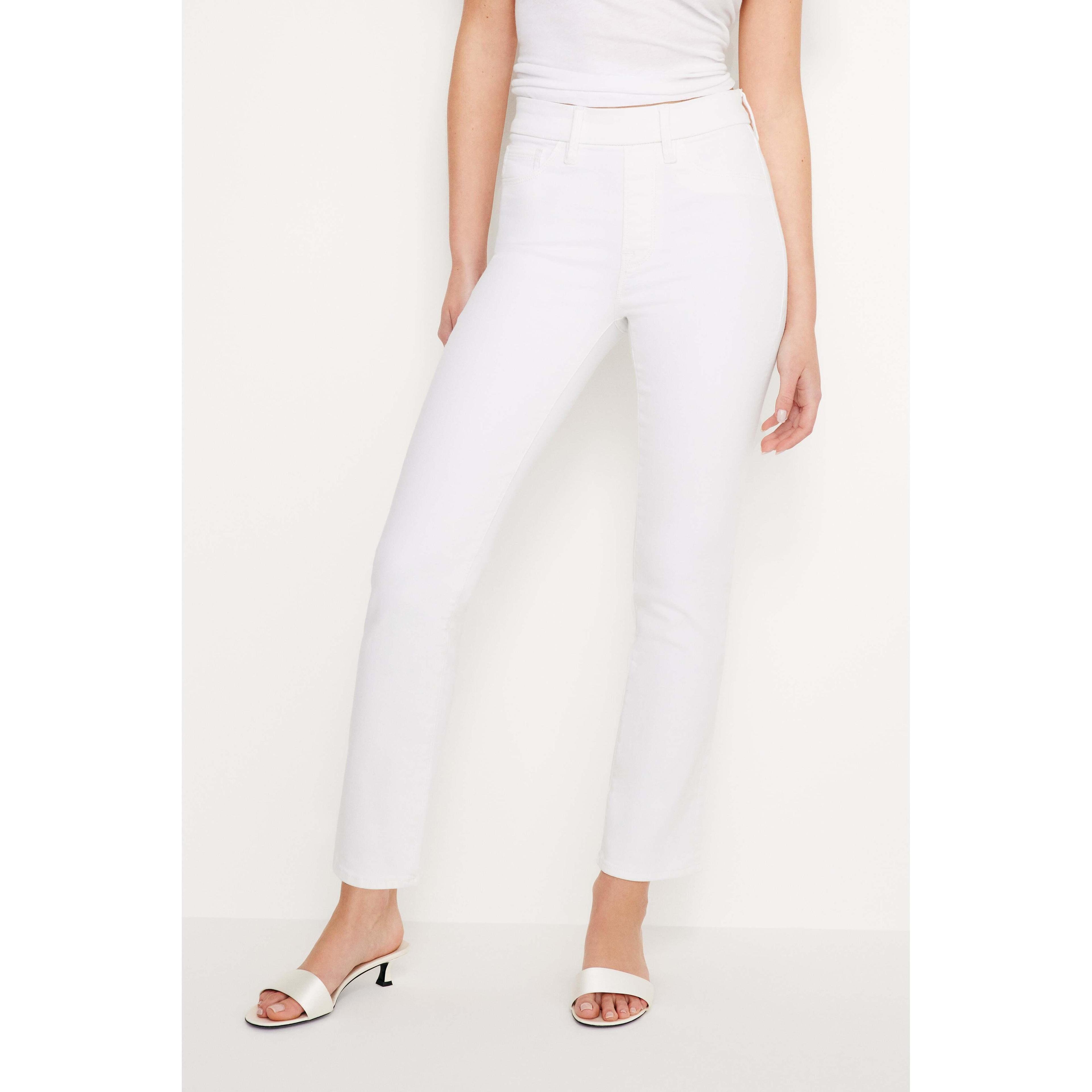 Womens Power Stretch Pull-On Straight Jeans | White, Size 3XL | Good American by Khlo Kardashian product image