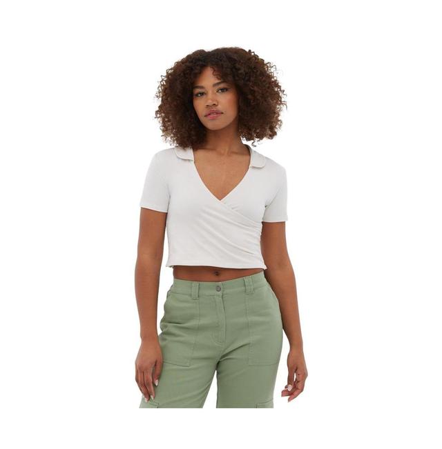 Bench Dna Womens Constance Collared Wrap Crop Top Product Image